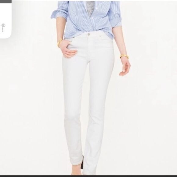 J. Crew Matchstick White Straight-Leg Jeans Classic Fit Cotton Blend Denim Sz 30 - Picture 1 of 9